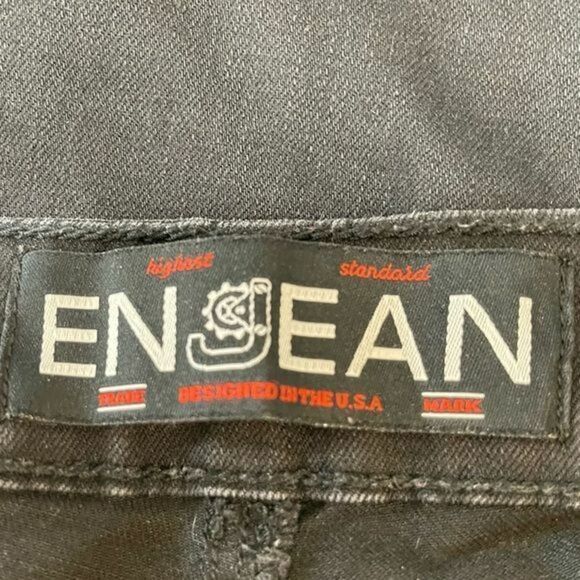 Enjean Jeans Black Size 11 Destroyed Cuffed Ankle - Picture 7 of 12